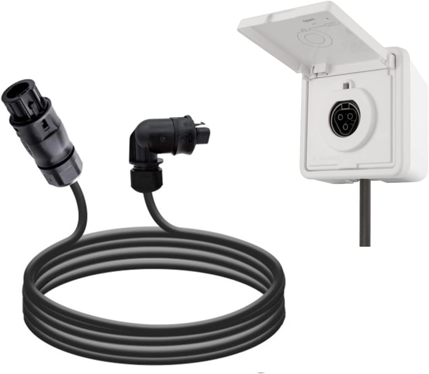 Balkonkraftwerk Wieland Steckdose Einspeisesteckdose für Deye Hoymiles Wechselrichter (5m Kabel, Wieland Gesis Aufputz mit 90º Stecker) – Bild 1