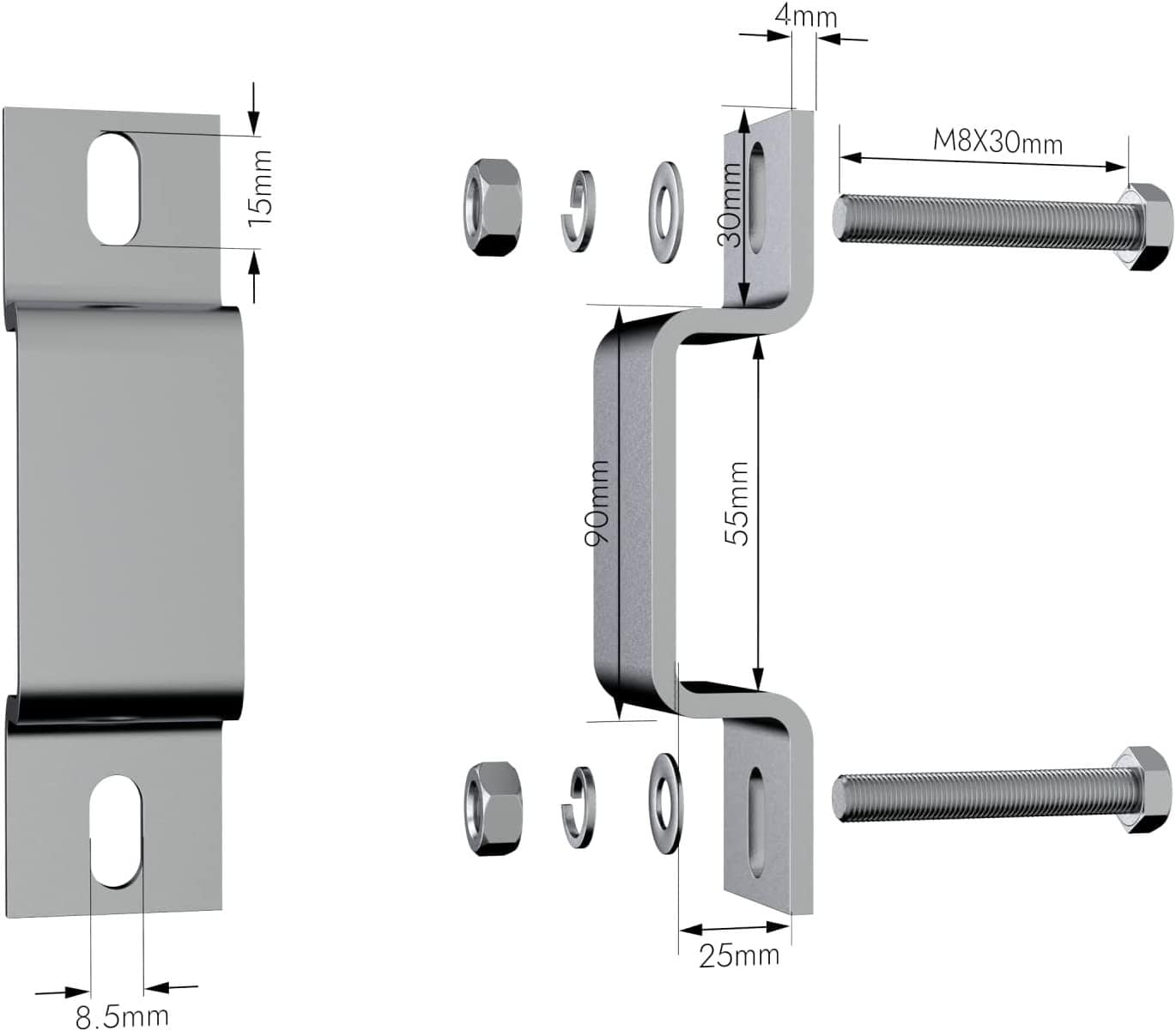 2x Montage Haken für Balkongeländer für PV Modul für rechteckige Geländer – Bild 2