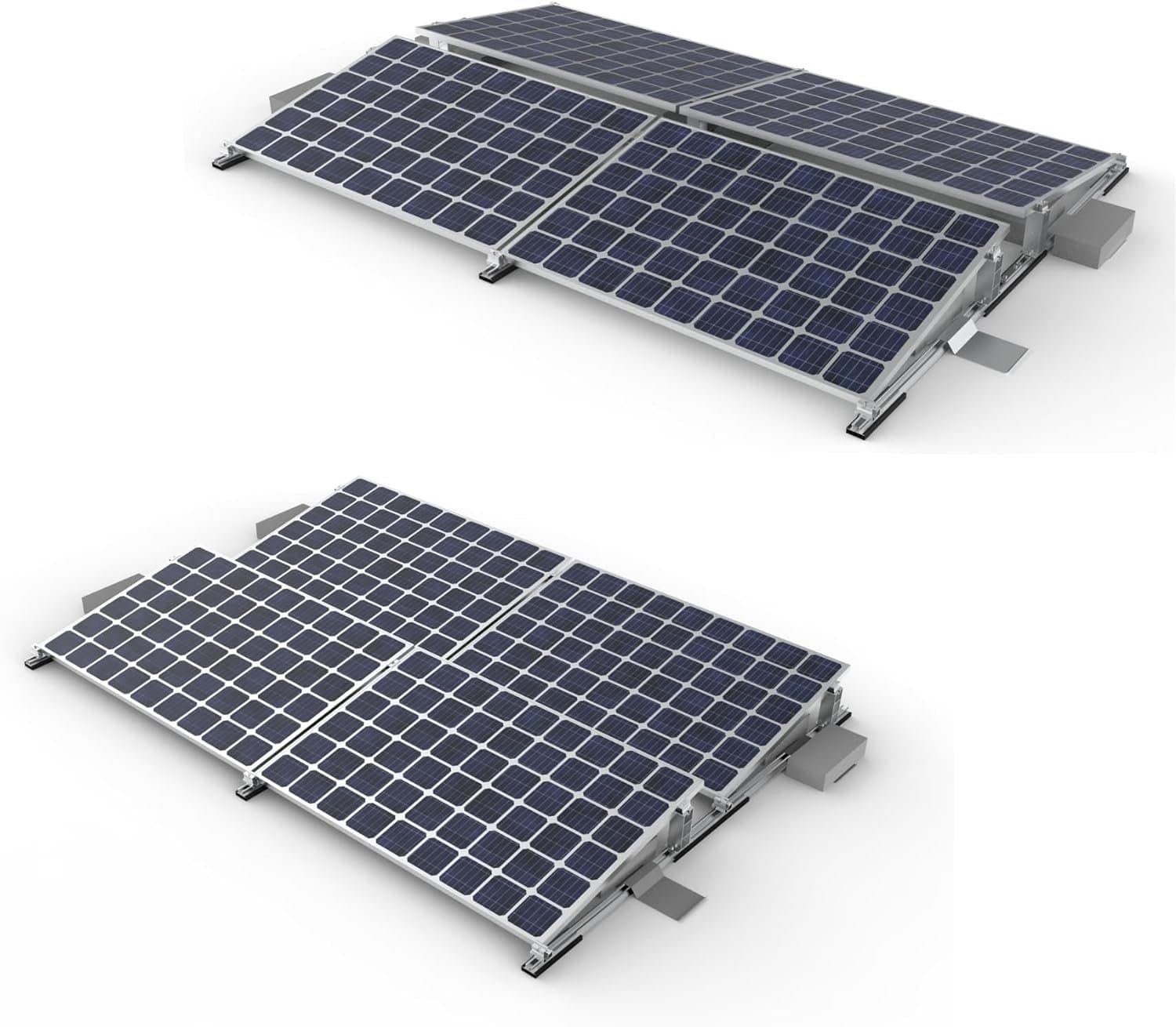 Montageset für 4 Solarmodule für Flachdach – Bild 5