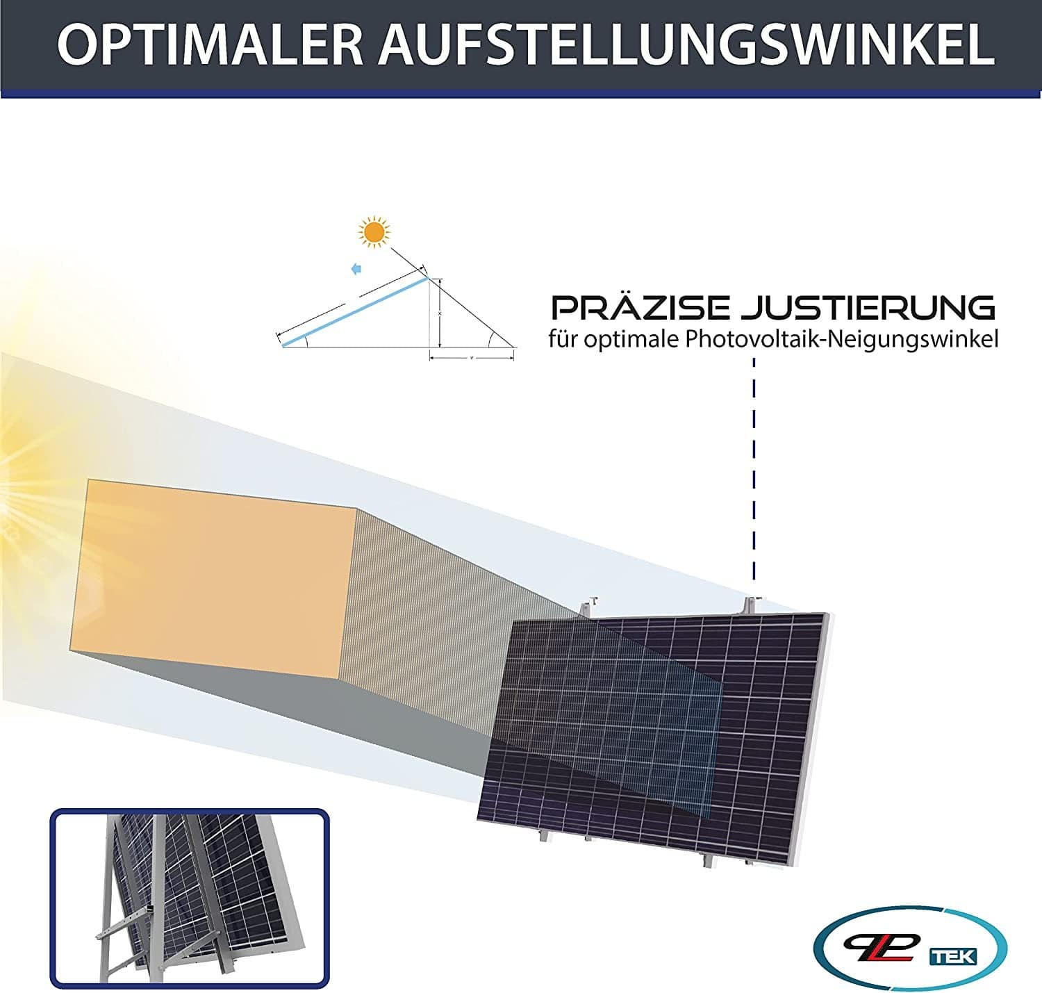 Balkonkraftwerk Halterung für rechteckige Balkon Geländer 2-set – Bild 4