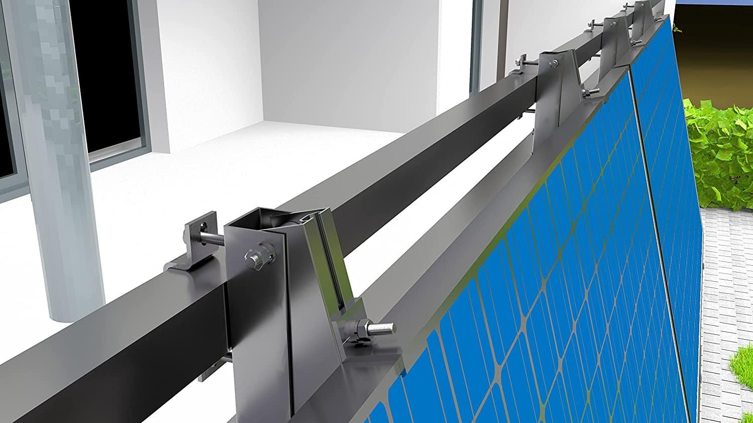 Balkonkraftwerk Halterung für rechteckige Balkon Geländer 2-set – Bild 6