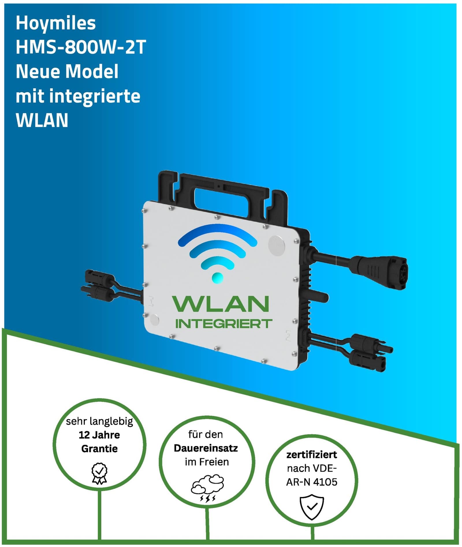 Hoymiles HMS-800W-2T Wechselrichter für Balkonkraftwerk – Bild 3