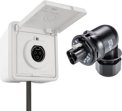 Balkonkraftwerk Wieland Steckdose Einspeisesteckdose für Deye Hoymiles Wechselrichter (ohne Kabel, Wieland Gesis Aufputz mit 90º Stecker)