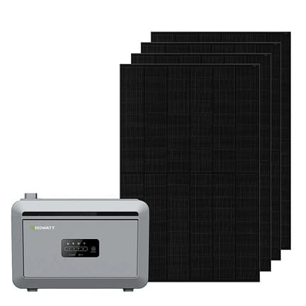 Balkonkraftwerk Growatt NEXA 2000 mit Speicher und Unterkonstruktion für Flachdach