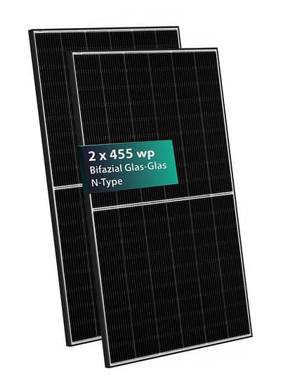 Balkonkraftwerk 910Wp Growatt Neo 800W Bifazialer Glas N-Type 2 x 455W