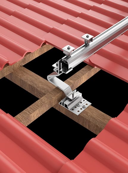 Balkonkraftwerk Halterung Ziegeldach für 4 Module